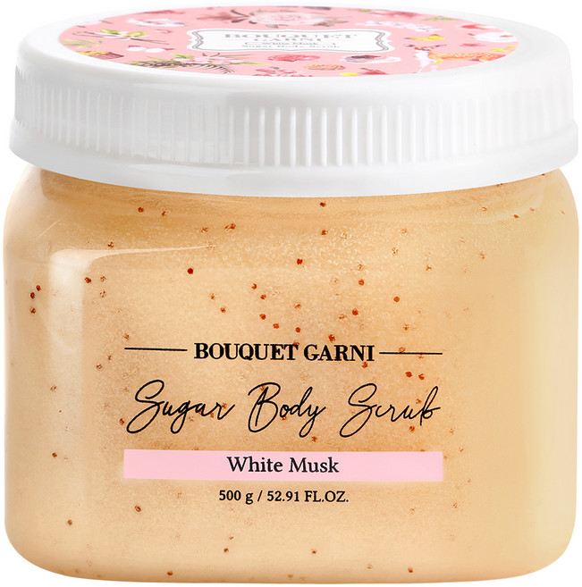 BOUQUET GARNI 身體磨砂膏 White Musk 細微顆粒糖 4種植物萃取物, 500g, 1罐