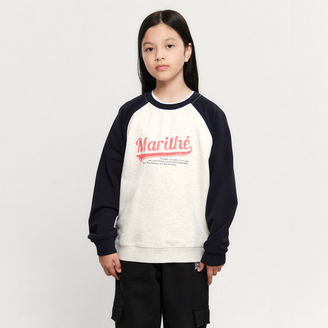 MaritheFrancoisGirbaud 兒童 VINTAGE BASEBALL RAGLAN SWEATSHIRT