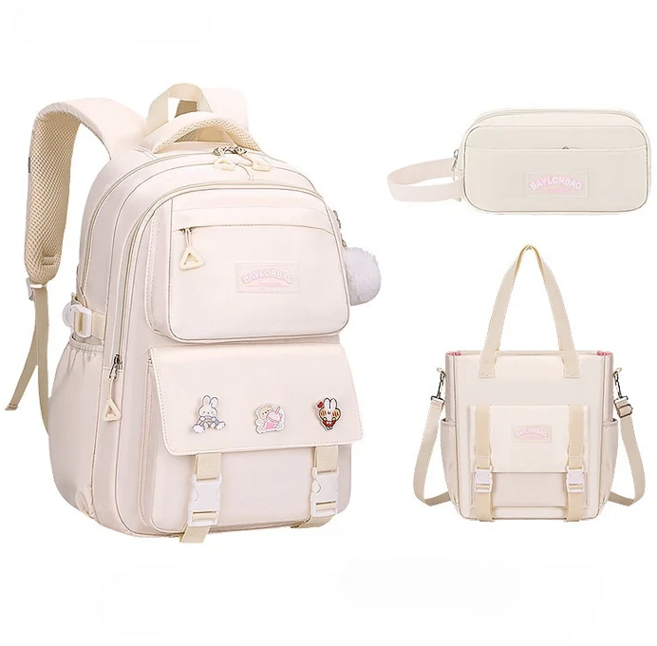 Saint Doll 3合1小學生書包 + 輔助包 + 鉛筆盒套組