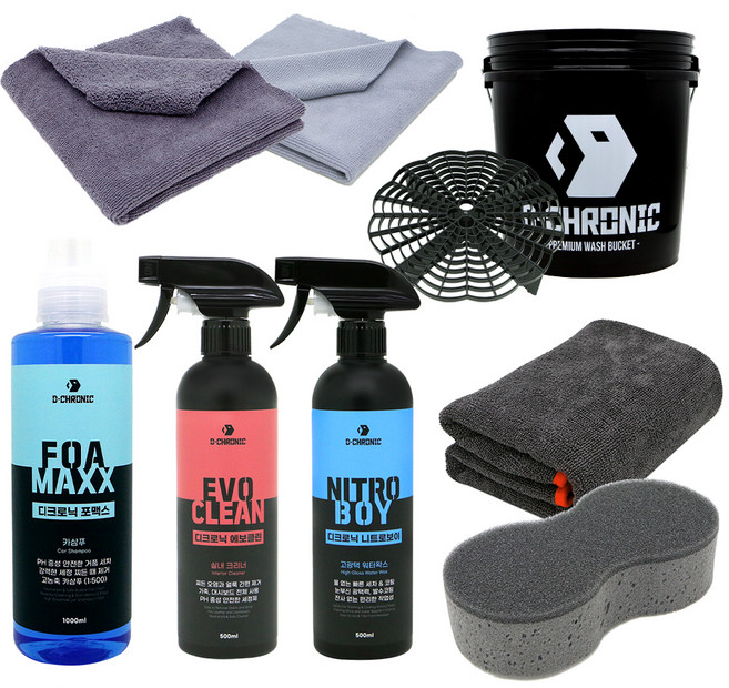 디크로닉 셀프 세차용품 9종 세트 다용도타월(랜덤발송), 1세트