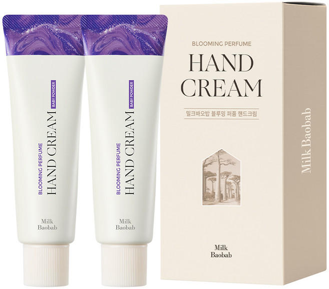 밀크바오밥 블루밍 퍼퓸 핸드크림 베이비파우더향 기획세트, 50g, 2개