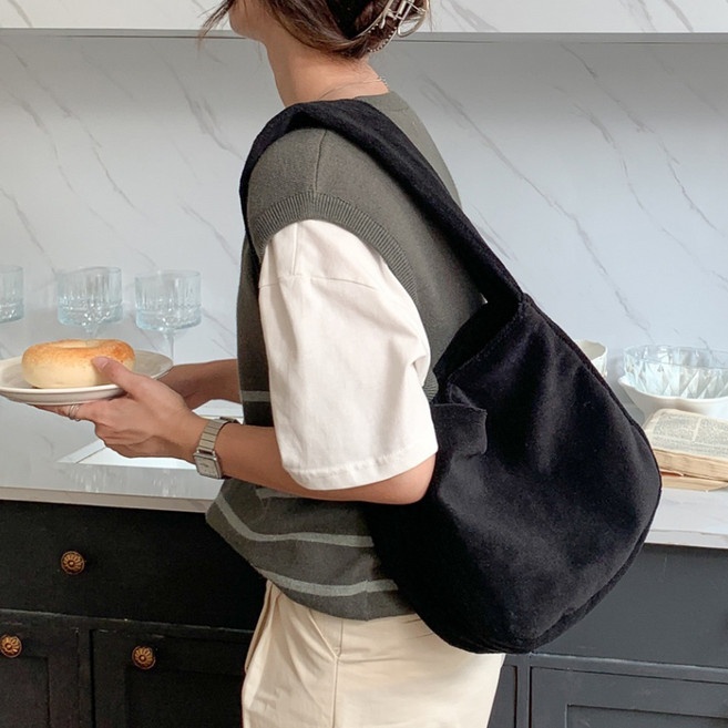 플랜데이 베이직 루피 보들보들 퍼 라운드 숄더백