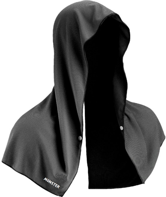 몬스터 쿨링 후드 타월 60 x 29 cm, 블랙, 1개