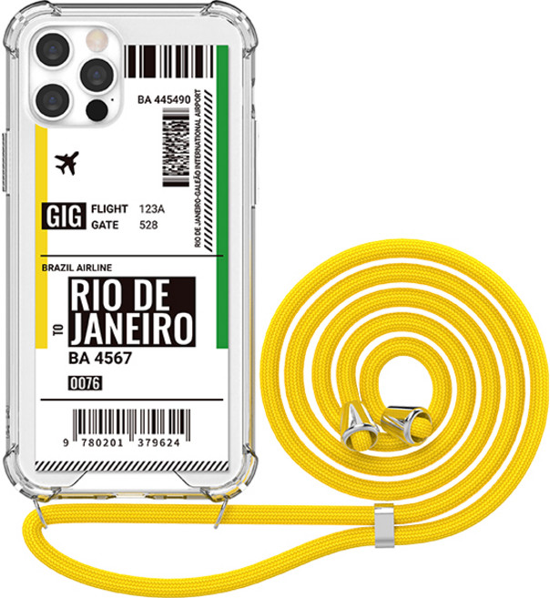 JUST4YOU 보딩 2 투명 방탄 강화 목걸이 휴대폰 케이스