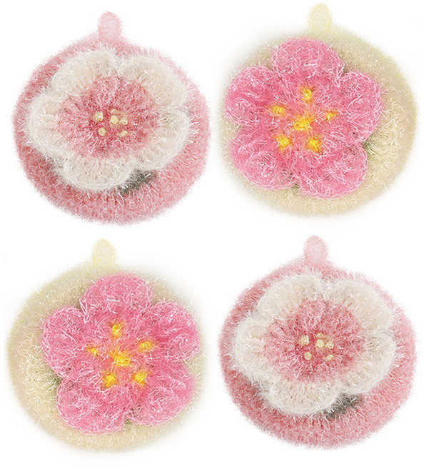 젊은이마켓 벚꽃 수세미 2종, 4개입, 1개