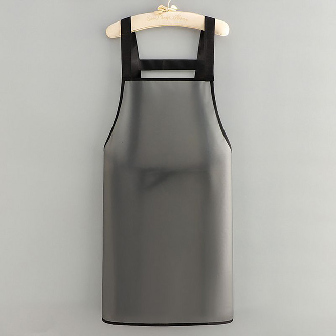 다퍼남 TPU 우레탄 방수 앞치마, 반투명 블랙, 1개