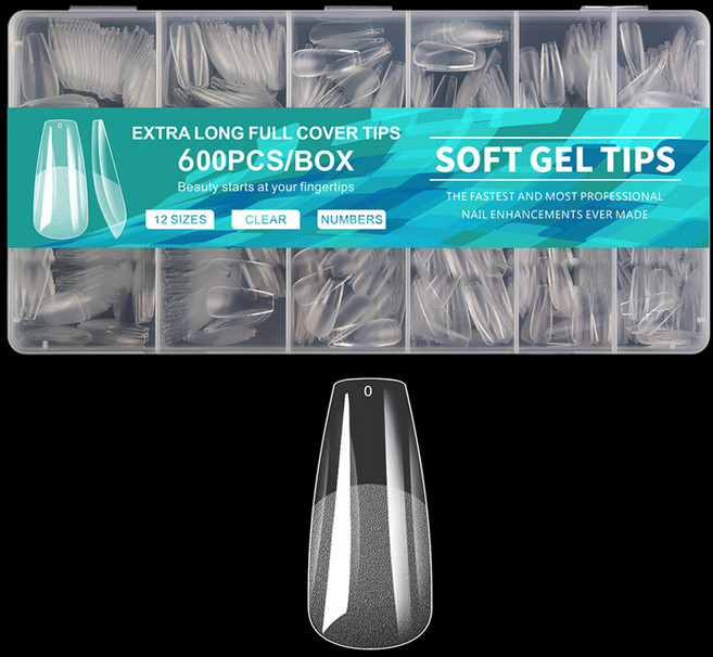 바르나 엣지 소프트 네일팁 12종 x 50p 세트, 코핀팁, 1개