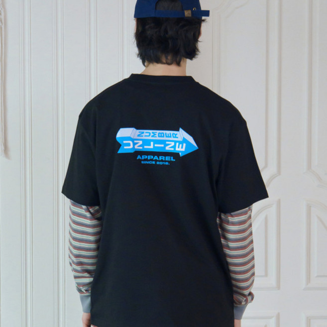 CAMEL WORK Unline Number 短袖T恤, 黑色