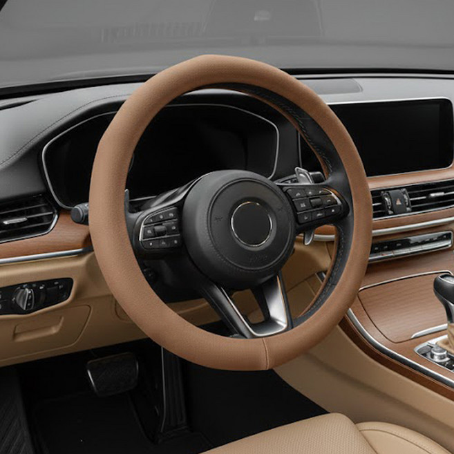 블랙스미스에어펌프 실리콘 자동차 핸들커버 논슬립 미끄럼방지 전차종, 브라운