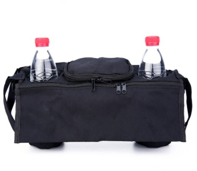 쌍끄 유모차 컵홀더 양쪽걸이, 블랙, 1개