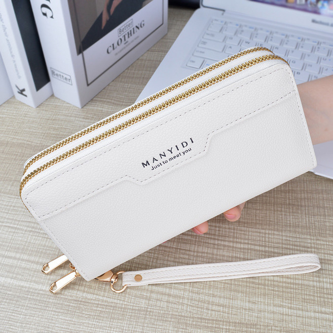 멍글프렌즈 여성용 스티치 지퍼 클러치 장지갑 MH175