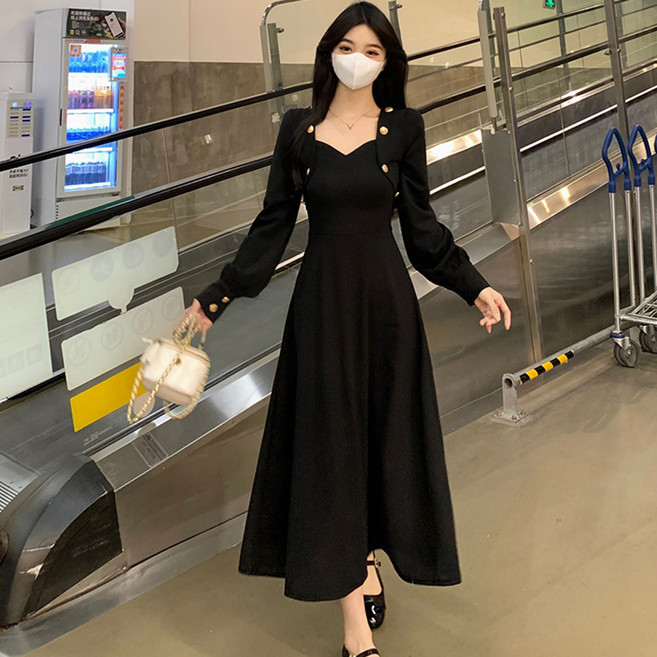 피어니스트 심플 허리라인 롱 원피스 빅사이즈 포함