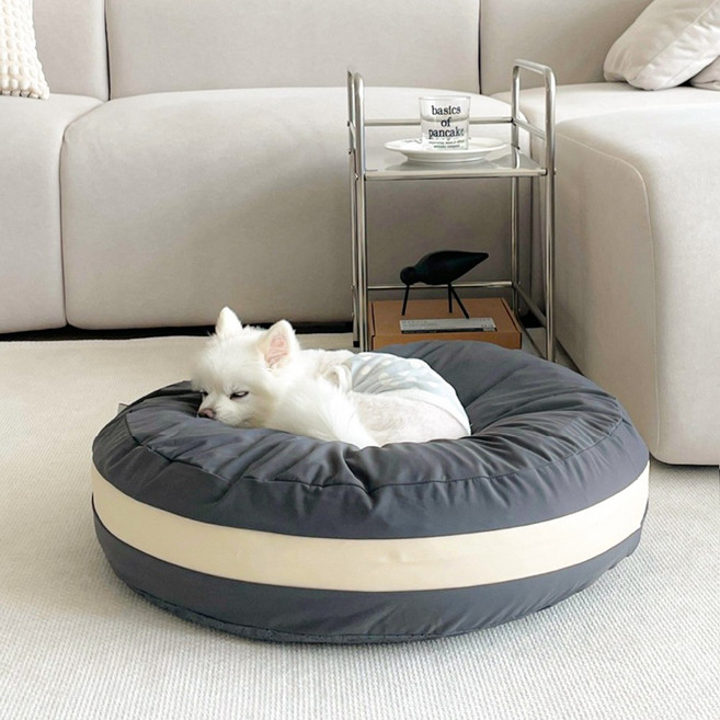 초코펫하우스 강아지 쿠션 마카롱 방석, 꼬소꼬소 흑임자 그레이, 1개