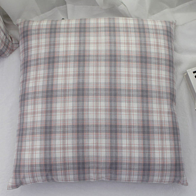 보몽드 국내제조 면30수 선염 사계절 방석커버, 아이비체크 멜로우핑크