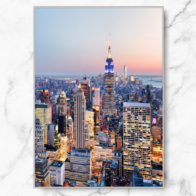 RYMD 뉴욕 도시 포스터 + 메탈 액자, 실버