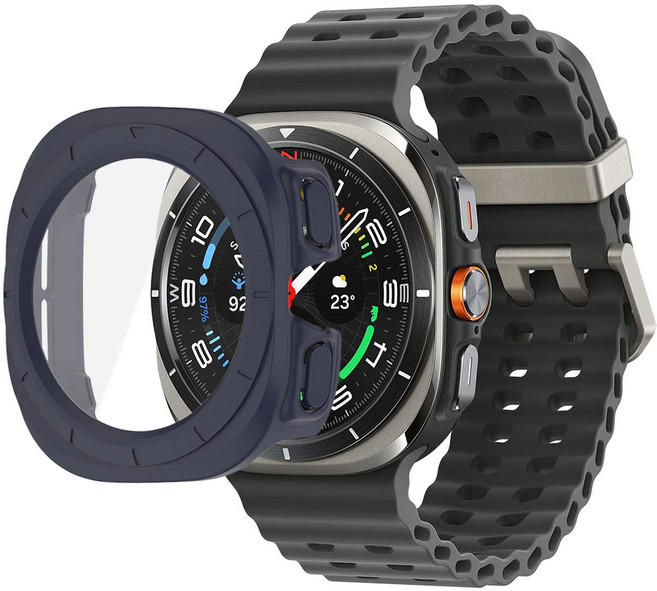 스페이스쉴드 갤럭시 워치 울트라 호환 PC 강화유리 올인원 케이스, 미드나잇블루, 1개