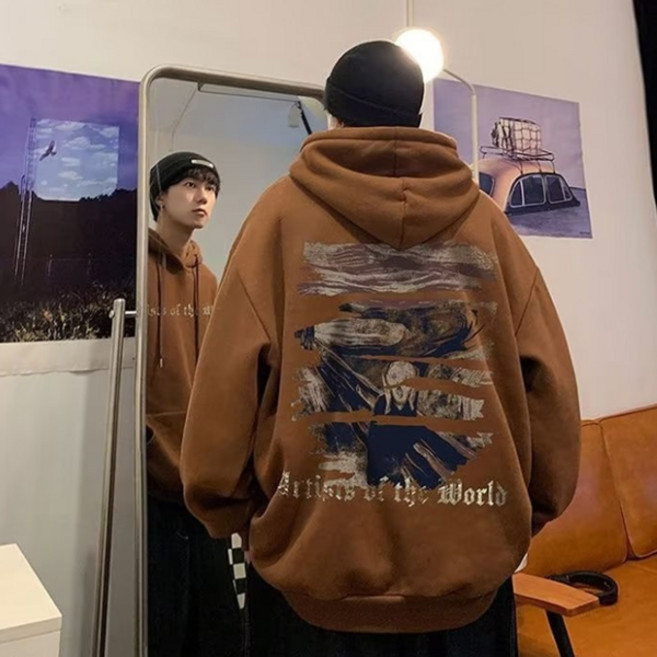 제이티엘 남성용 아티스트 박시 캐주얼 후드티