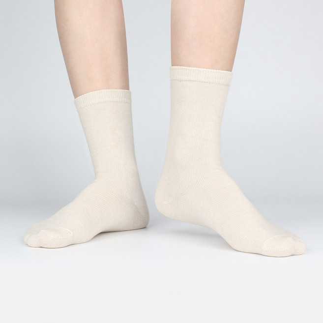 코지라벨 여성용 2올 고급 프리미엄 베이직 무지 양말 2켤레