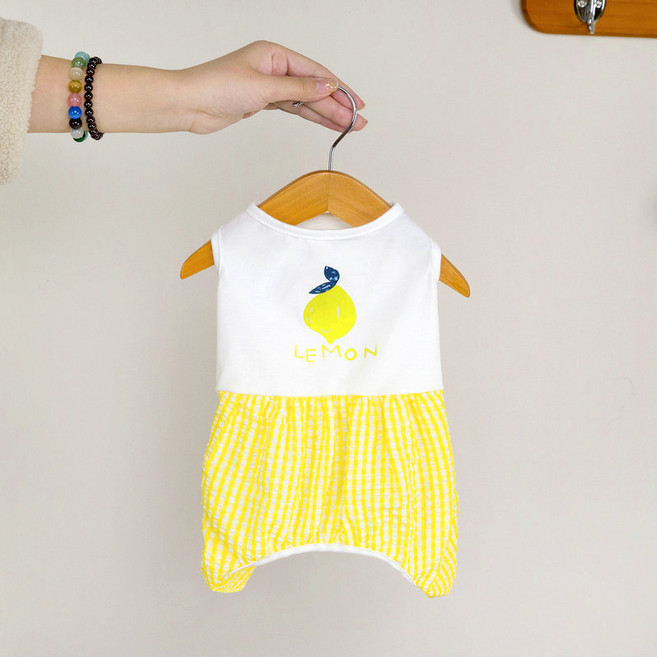 파스텔펫 강아지 후르츠 체크 올인원, 옐로우, 1개