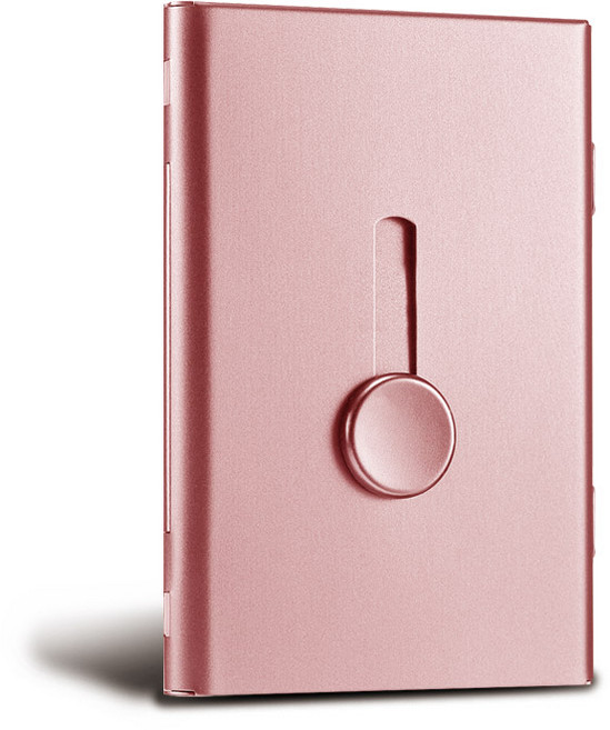 마켓플랜 심플 메탈 명함 케이스, 핑크, 1개