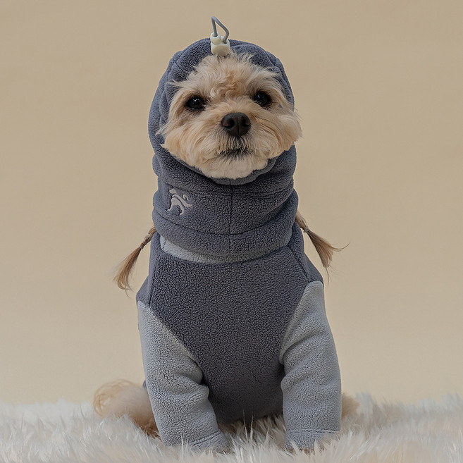 도그아이 강아지 모자 스누드, 1개, 그레이