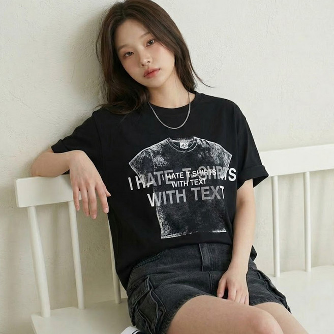 메이첼 여성용 빌레 캐주얼 프린트 반팔 티셔츠 12724