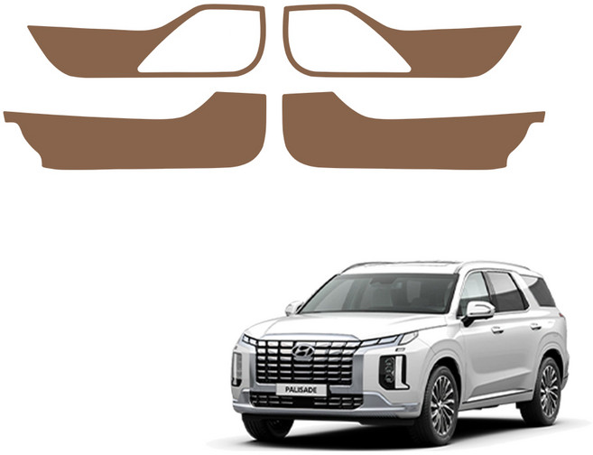 메이튼 스크래치 순정 컬러 가죽 도어커버 세트, 현대 더 뉴 팰리세이드, 인디고브라운