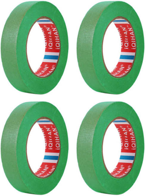 iQIHAN 다다 칼라 마스킹테이프 초록 25 mm x 20 m, 4개