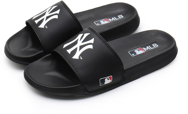 MLB 美國職業棒球大聯盟 基本款 PU 拖鞋, 黑色的, 250mm