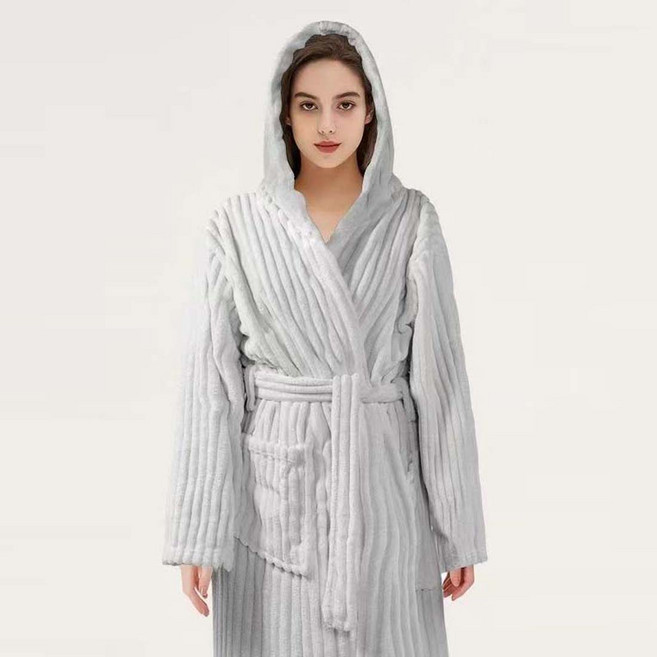 Twista 女款超細纖維連帽浴袍睡袍