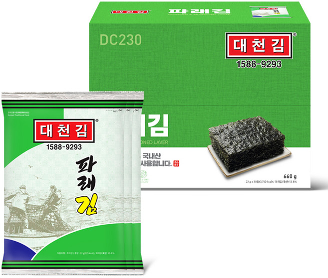 대천김 파래김 30p DC230, 660g, 1개