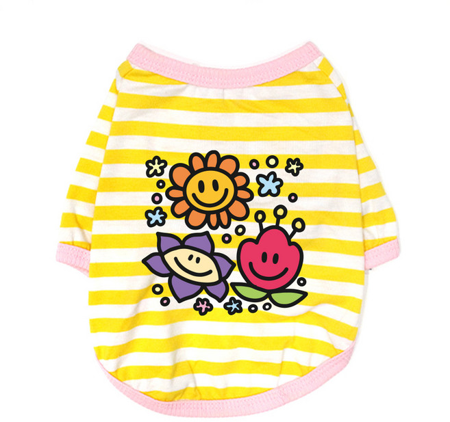 블랭크도그 반려동물 봄꽃요정 티셔츠, YELLOW, 1개