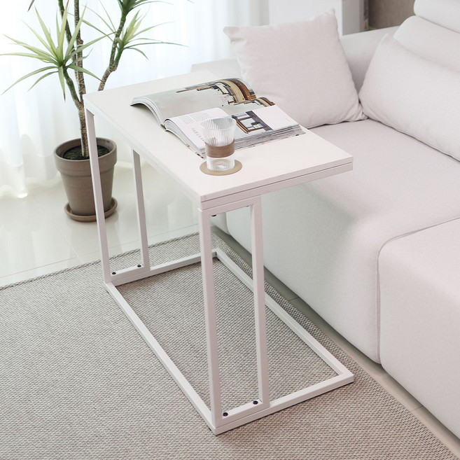 트리스토어 철제 사이드 테이블 800, 화이트프레임