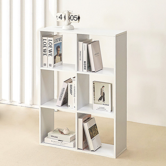 양지가구 모모 6칸 인테리어 선반, 백색, 3단