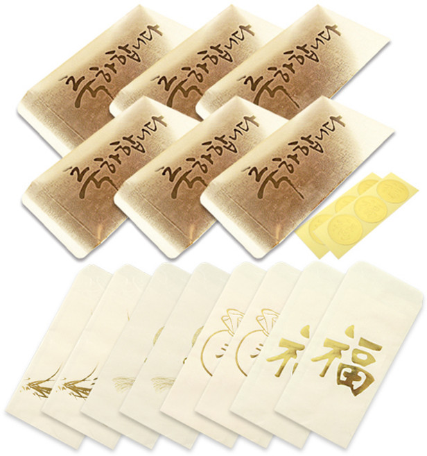 투영디자인 한지 돈봉투 8p +골드 용돈봉투 6p, 랜덤발송(한지돈봉투), 축하(골드용돈봉투), 1세트