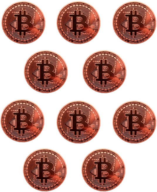 브리스크스타일 비트코인 기념주화 모형 장식 10p, 브론즈