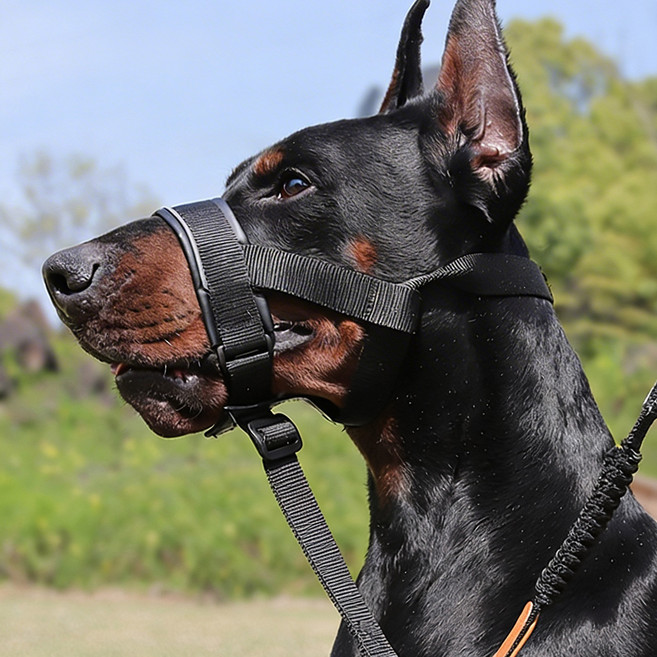 요런개 강아지 목줄 연결 가능 입마개 S, 01 블랙, 1개