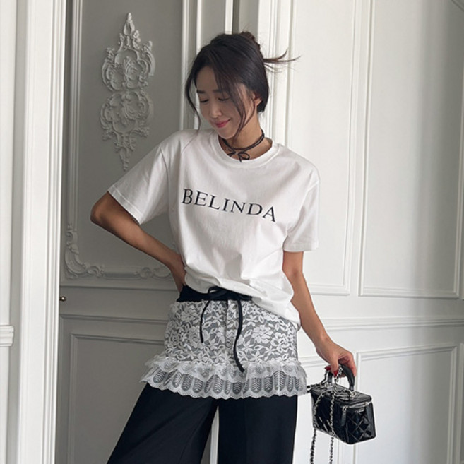 난닝구 여성용 리콜드 나염반팔티