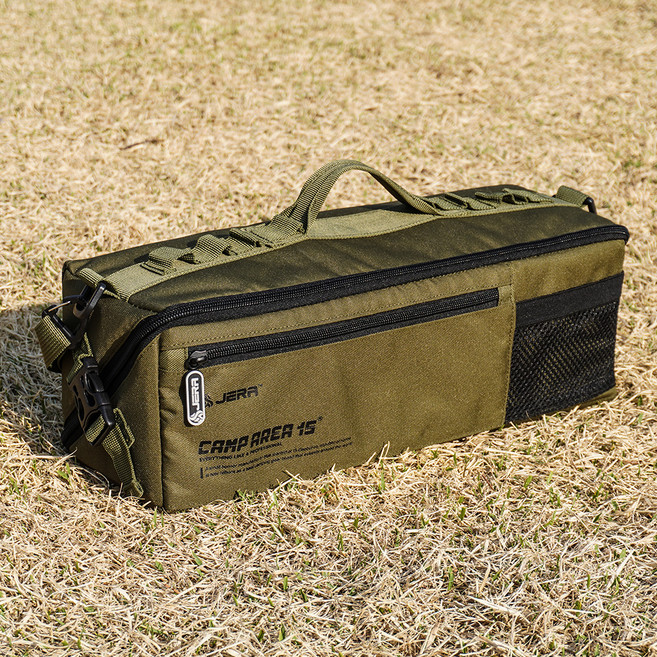 제라 다용도 900D 옥스포드 팩 텐트 타프 캠핑공구 가방, 카키, 1개