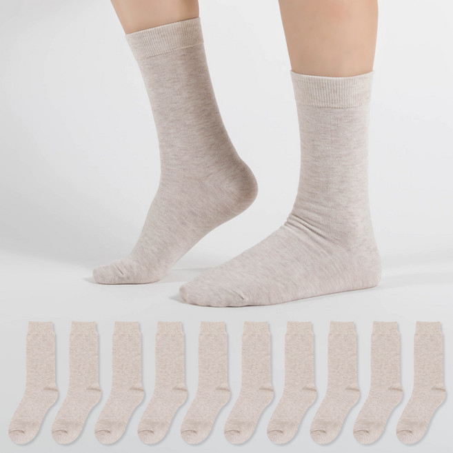 시너싹스 여성용 심플컬러 장목 양말 10켤레 세트