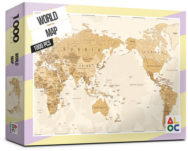 세계지도 직소퍼즐 AL3018, 1000피스, 혼합색상, 1개