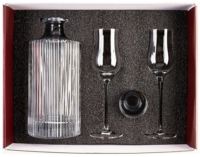 MATENDER 水晶威士忌醒酒器禮盒組 800毫升, 1組, 醒酒器 + 瓶塞 + 威士忌杯