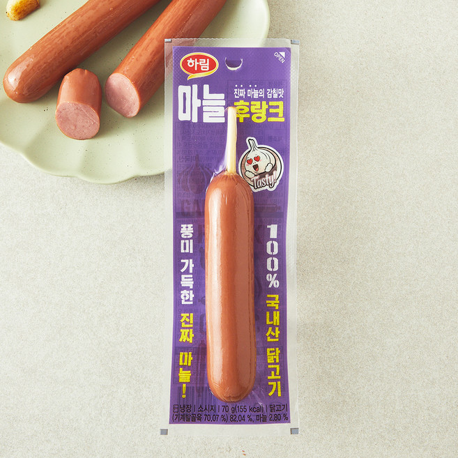 하림 마늘후랑크 소시지, 70g, 1개