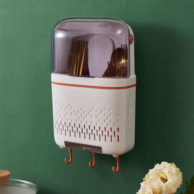 폴라 위생적인 컬러풀 수저통, 화이트, 1개