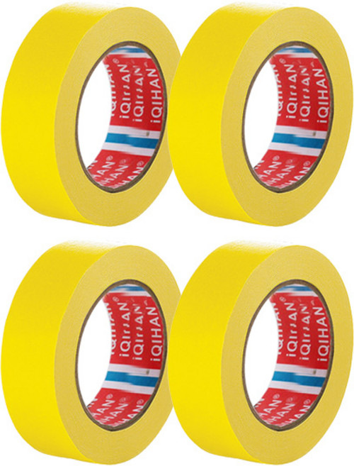 iQIHAN 다다 칼라 마스킹테이프 노랑 25 mm x 20 m, 4개