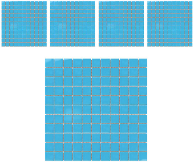 모네스페스 자기질 모자이크타일 25mm, 딥스카이 유광, 5개