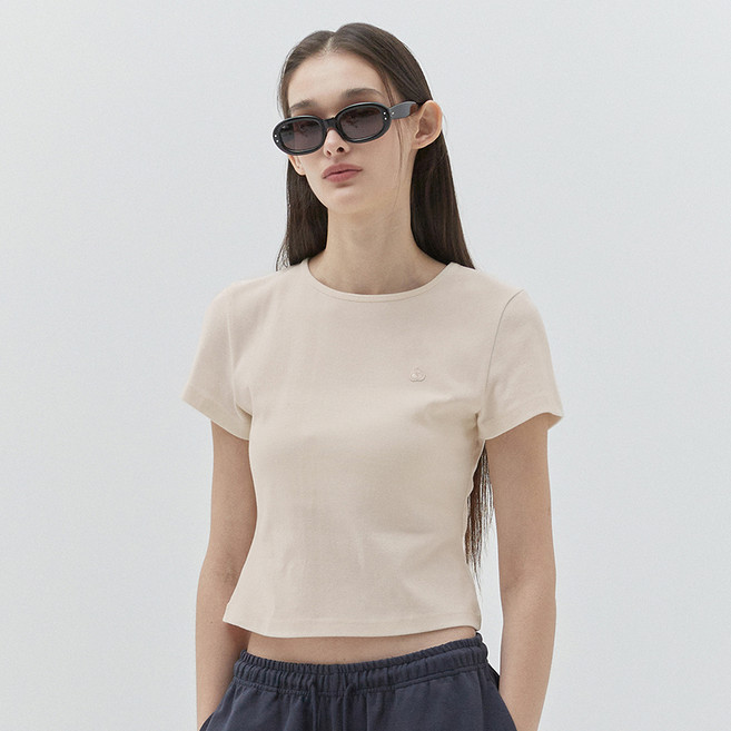 키르시 여성용 플레인 슬림핏 티셔츠