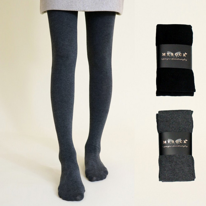 마이싹 여성용 유발 면 타이즈 2켤레