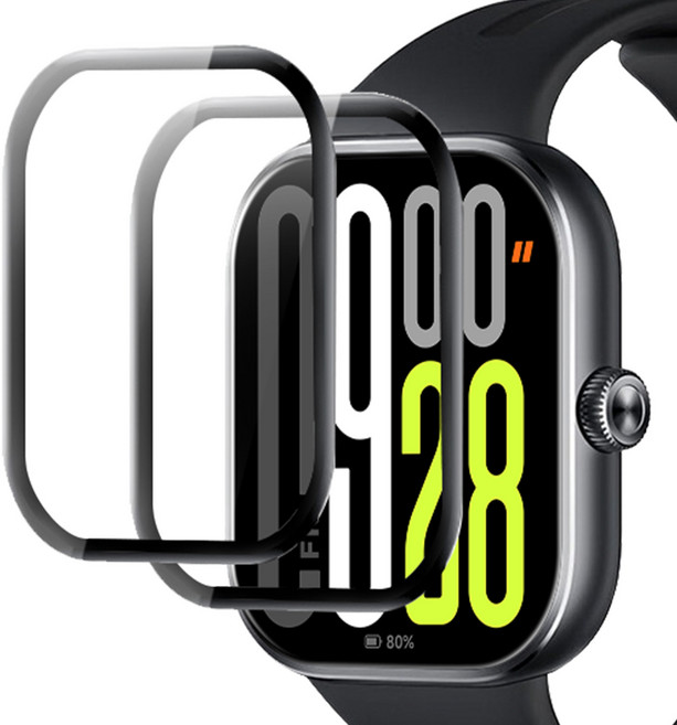 구스페리 샤오미 스마트워치 풀커버 액정보호필름 2p 세트, 블랙, 1세트