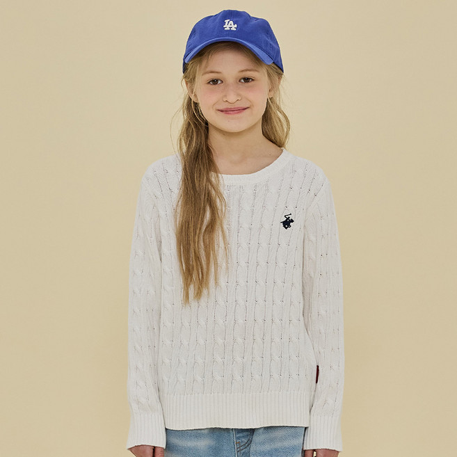 BEVERLY HILLS POLO CLUB 比佛利保羅 青少年麻花圓領針織衫